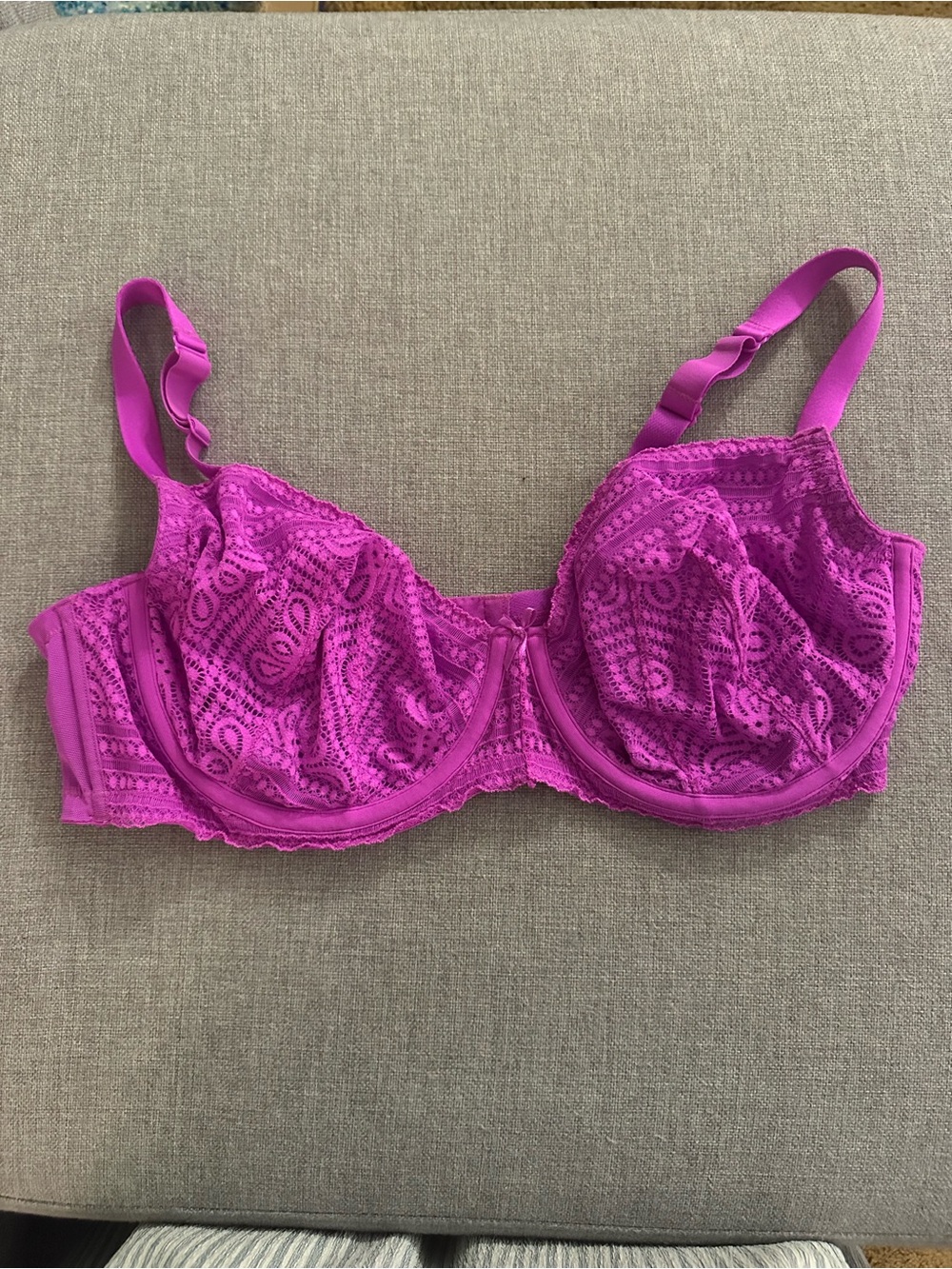 Cacique Lace Underwire Bra - Bright Fuchsia